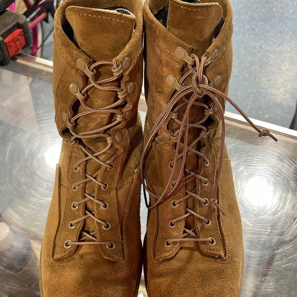 US ARMY COMBAT  Vibram  Lace Up Boots GORE-TEX Men’s Sz 10.5W BROWN/TAN SUEDE - Picture 7 of 16